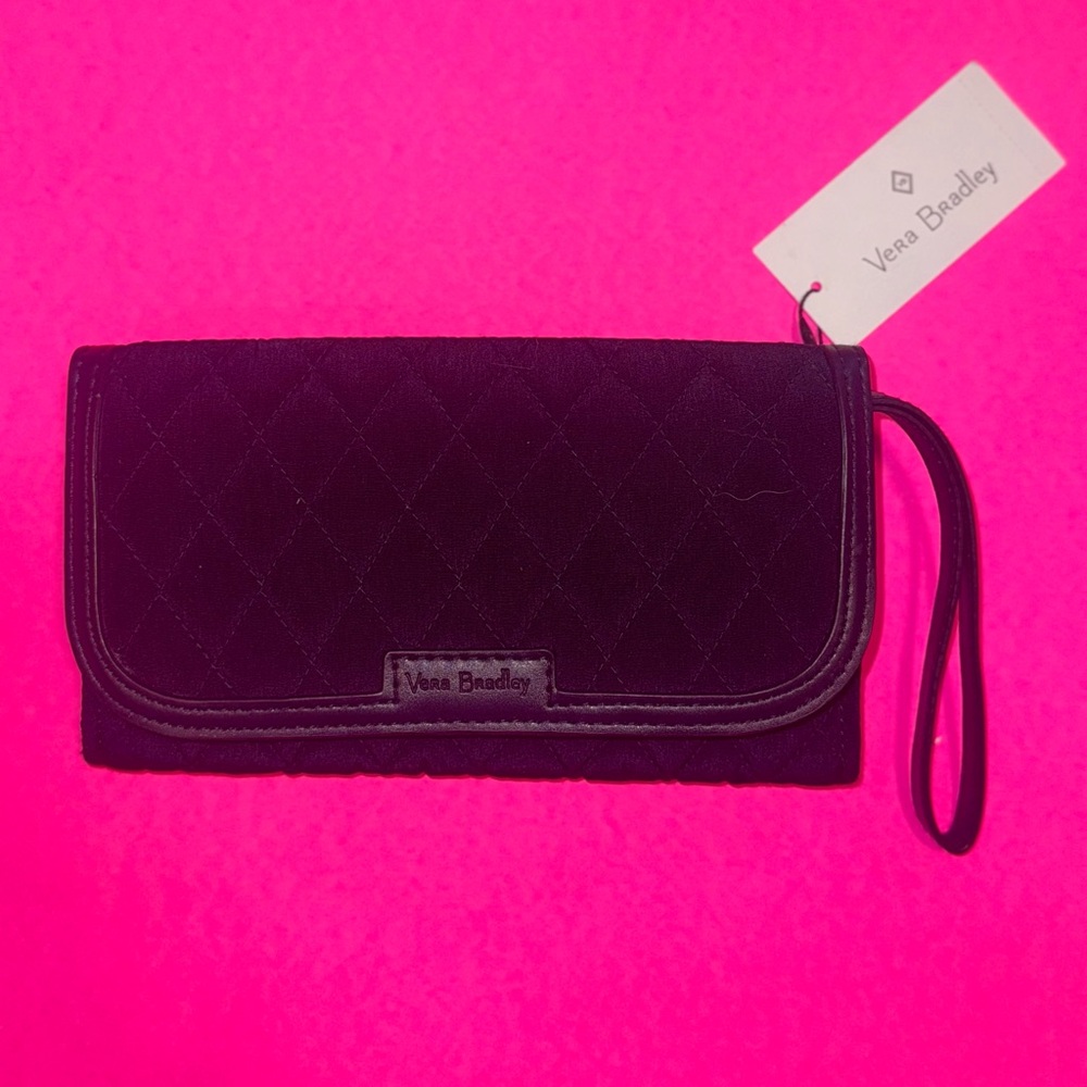 Vera Bradley Trimmed Wallet Wristlet Classic Black NWT